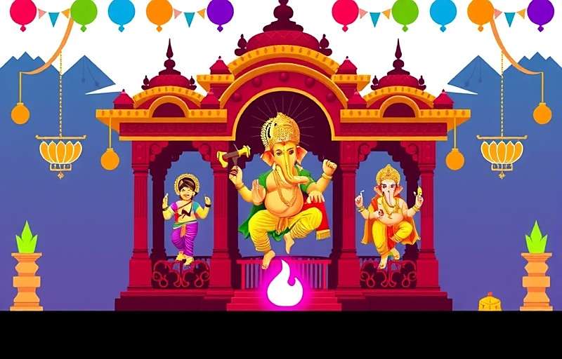 Pixel Runner 3D Ganesh Chaturthi event with temple levels and Ganesh idols