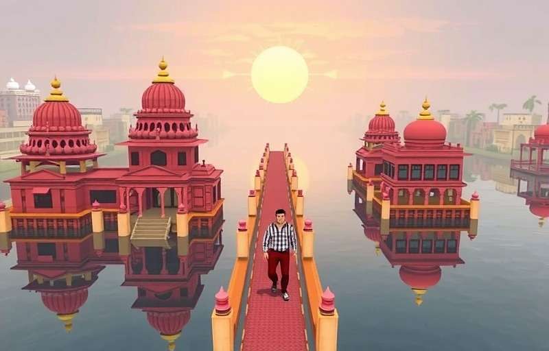 Pixel Runner 3D new Varanasi level with ghat obstacles and river views