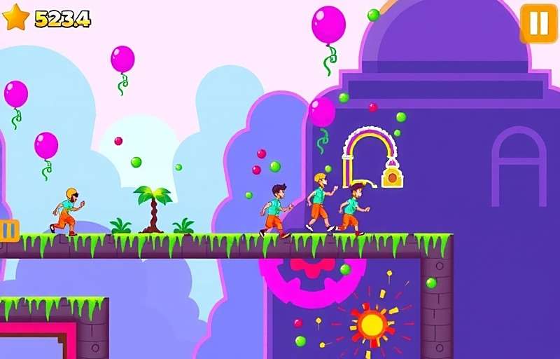 Pixel Runner 3D Holi event with colorful levels and water balloon power-ups